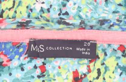 Marks and Spencer Women’s Multicoloured Floral Print Cotton Long Sleeve Top Size 20