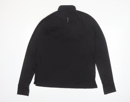 Puma Men’s Black Long Sleeve 1/4 Zip Running Top M Athletic Fit