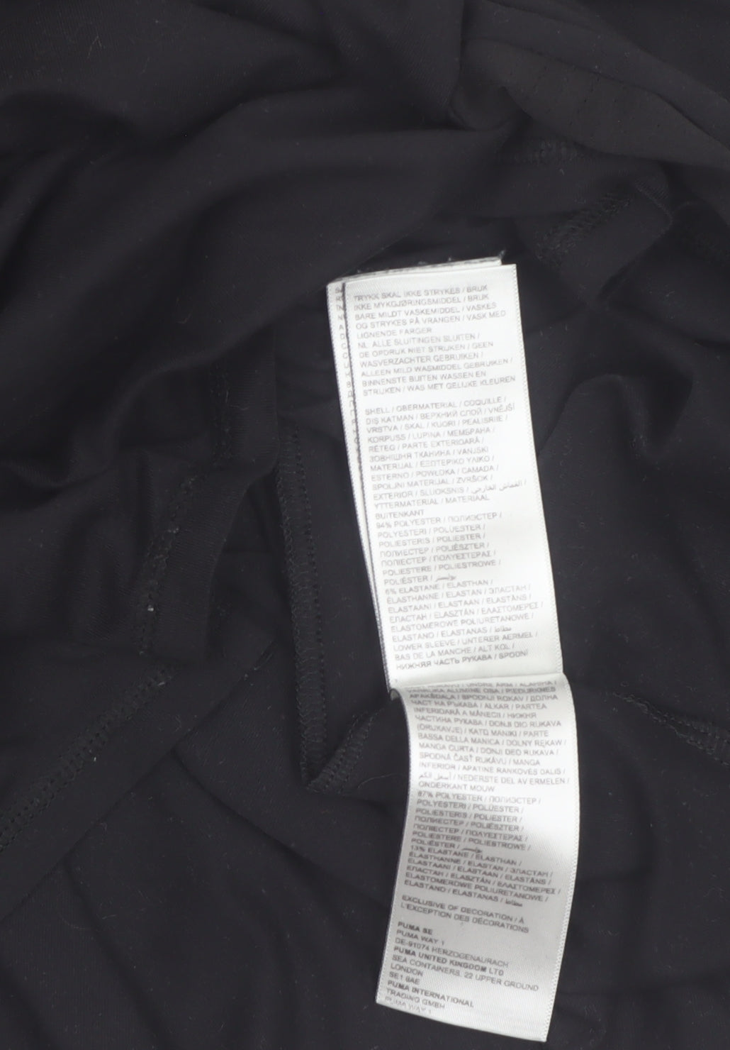 Puma Men’s Black Long Sleeve 1/4 Zip Running Top M Athletic Fit