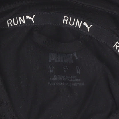 Puma Men’s Black Long Sleeve 1/4 Zip Running Top M Athletic Fit
