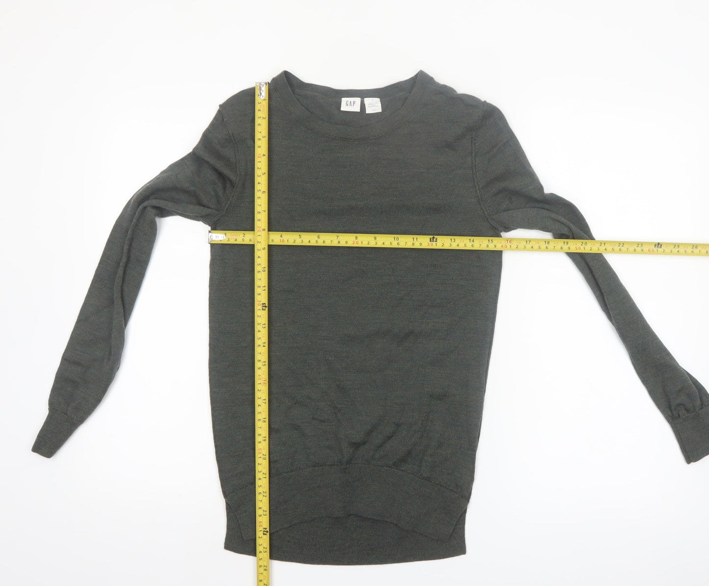 GAP Women's Green Merino Wool Crew Neck Pullover Jumper Size S