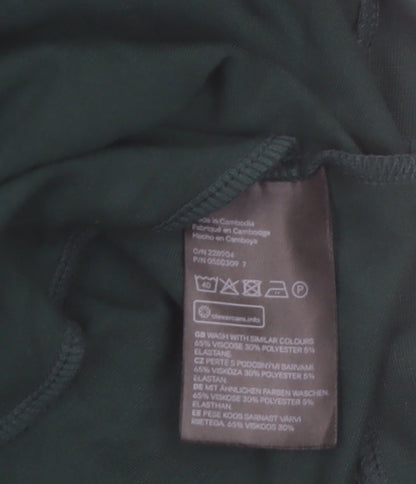 H&M Women Green Size 8 Shift Knee Length Long Sleeve Dress