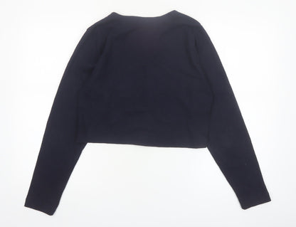 FatFace Women's Blue Cropped Button-Up Cardigan UK 14 Cotton Blend