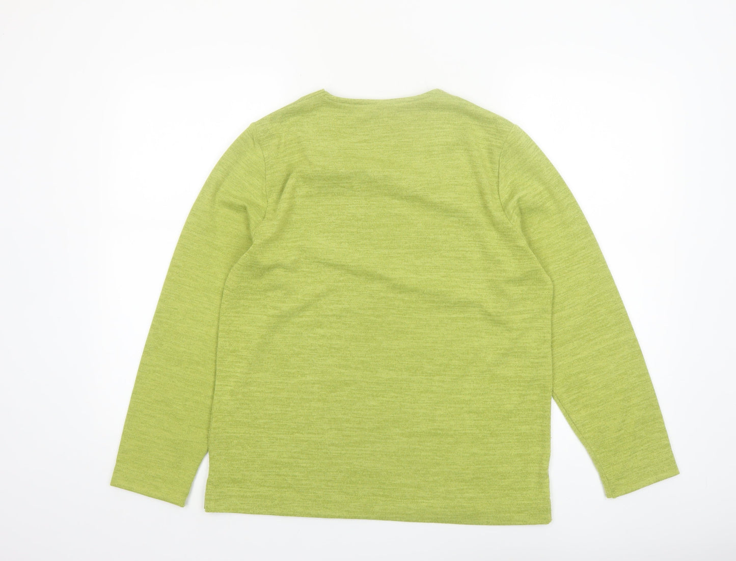 Tigi Women’s Green Long Sleeve Square Neck Jersey Top Size 14