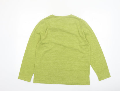 Tigi Women’s Green Long Sleeve Square Neck Jersey Top Size 14