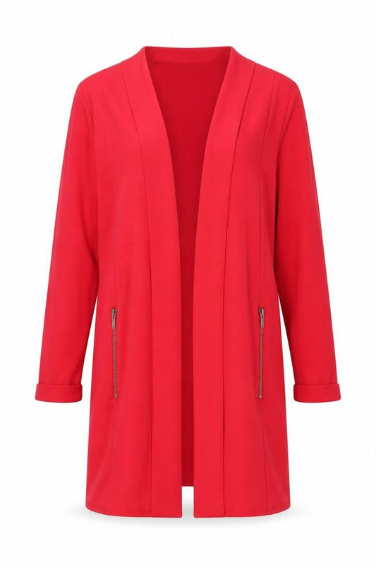 Wallis Women Red Mid-Length Open Coatigan Jacket UK M