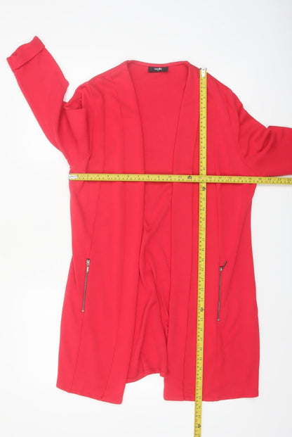 Wallis Women Red Mid-Length Open Coatigan Jacket UK M