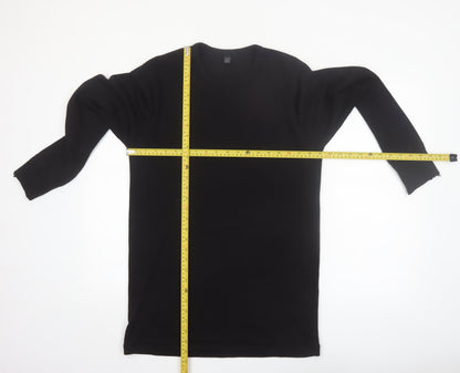Marks and Spencer Men's Black Wool Blend Long Sleeve Pullover Size L