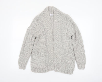 Marks and Spencer Women’s Grey Chunky Knit Open Front Cardigan Size 8
