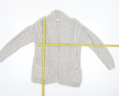 Marks and Spencer Women’s Grey Chunky Knit Open Front Cardigan Size 8