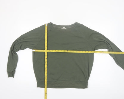 Hush Women’s Green Long Sleeve Cotton Jersey Top Size S
