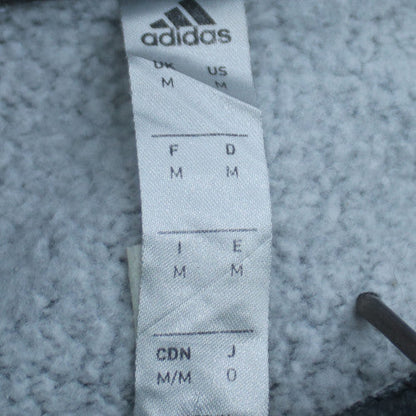 Adidas Men Grey Pullover Hoodie M Regular Fit Fleece Sportswear