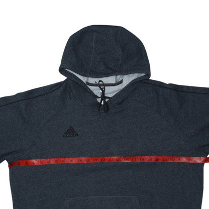 adidas Men's Grey XL Pullover Fleece Hoodie with Logo Drawstring
