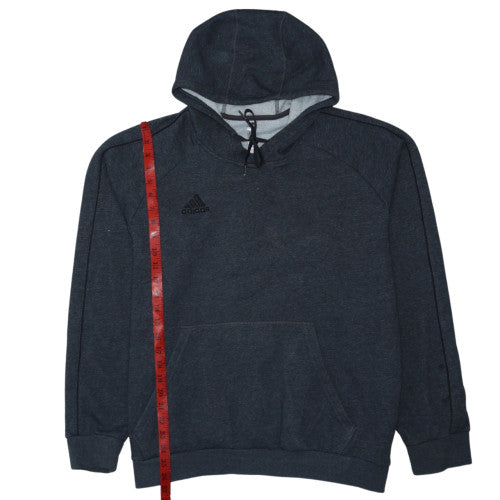 adidas Men's Grey XL Pullover Fleece Hoodie with Logo Drawstring