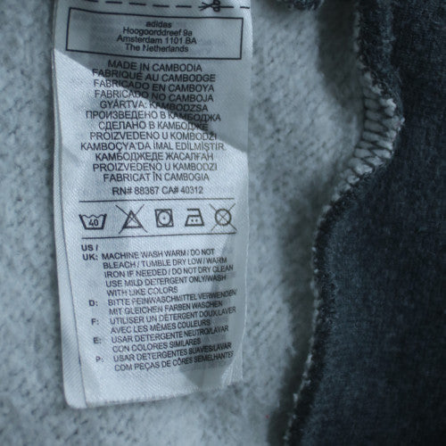 adidas Men's Grey XL Pullover Fleece Hoodie with Logo Drawstring