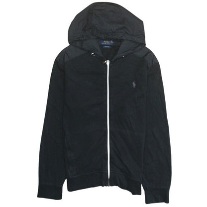 Polo Ralph Lauren Men’s Black Full Zip Hoodie Size M Cotton Estate Rib