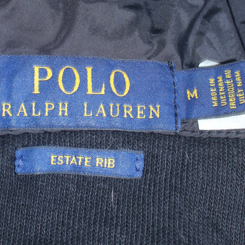 Polo Ralph Lauren Men’s Black Full Zip Hoodie Size M Cotton Estate Rib
