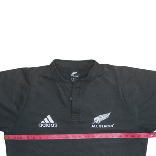 Adidas All Blacks Men's Black Henley Sweatshirt Size M Rugby Top