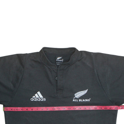 Adidas All Blacks Men's Black Henley Sweatshirt Size M Rugby Top