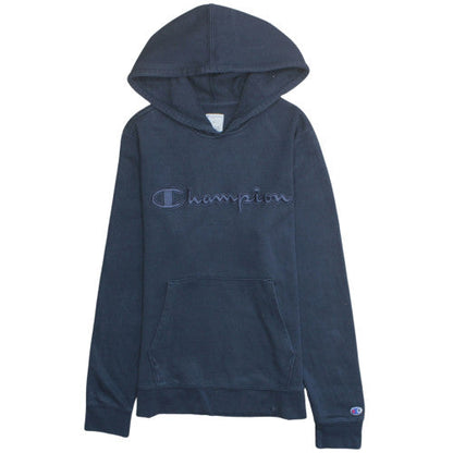 Champion Men's Blue Pullover Hoodie Small Logo Sportswear