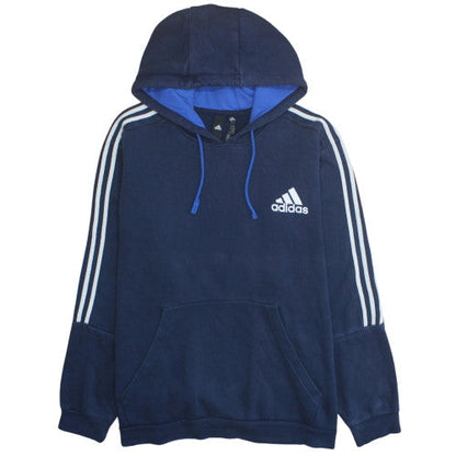 Adidas Men's Blue 3XL Pullover Hoodie with Logo & Pocket