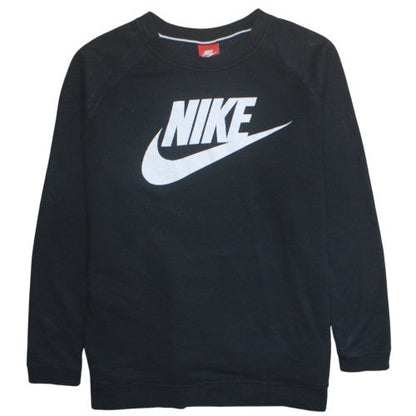 Nike Womens Black XL Crew Neck Pullover Sweatshirt with Logo Print