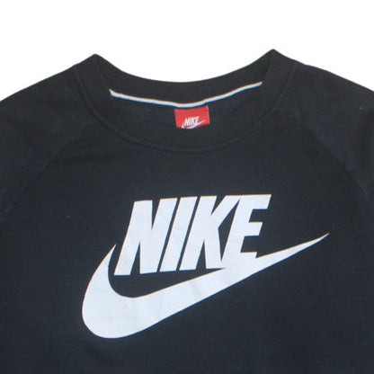 Nike Womens Black XL Crew Neck Pullover Sweatshirt with Logo Print