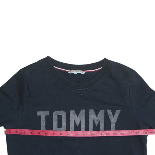 Tommy Hilfiger Womens Navy Sweatshirt Crew Neck Cotton Blend M