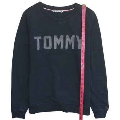 Tommy Hilfiger Womens Navy Sweatshirt Crew Neck Cotton Blend M