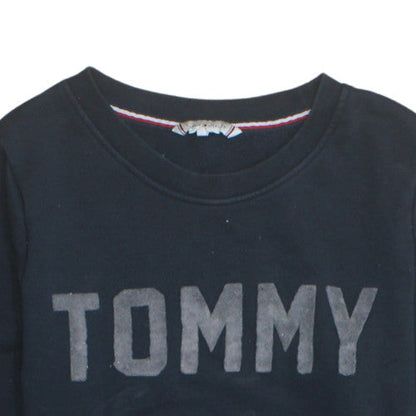Tommy Hilfiger Womens Navy Sweatshirt Crew Neck Cotton Blend M