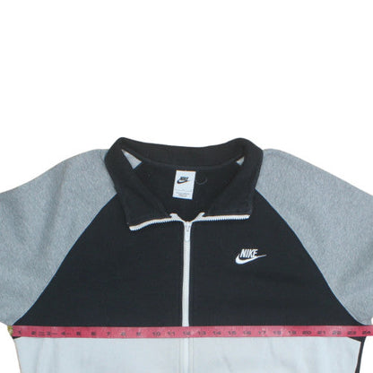 Nike Mens Black Grey Track Jacket Size M Full Zip Fleece