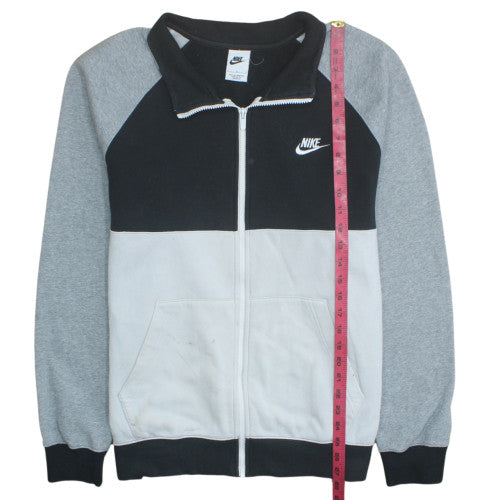 Nike Mens Black Grey Track Jacket Size M Full Zip Fleece