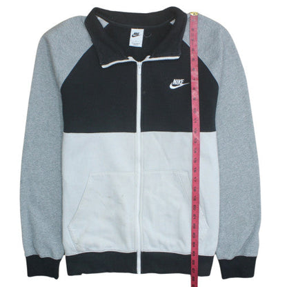 Nike Mens Black Grey Track Jacket Size M Full Zip Fleece