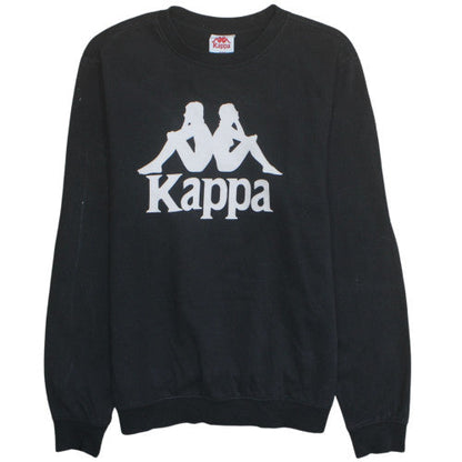 Kappa Men's Black Large Logo Pullover Sweatshirt