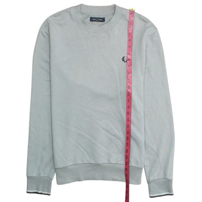 Fred Perry Men's Grey Crew Neck Cotton Sweatshirt Size L