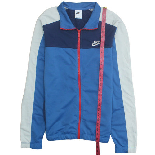 Nike Men's Blue Track Jacket Size S Full Zip Polyester Sportswear