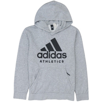 Adidas Men's Grey Pullover Hoodie Sweatshirt M Logo Sportswear