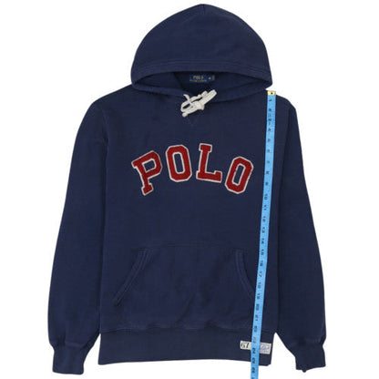 Ralph Lauren Men Blue Pullover Hoodie with Logo M Excellent Condition