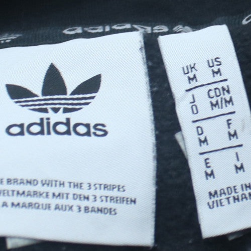 Adidas Women's Black Full Zip Hoodie Size M Cotton Blend
