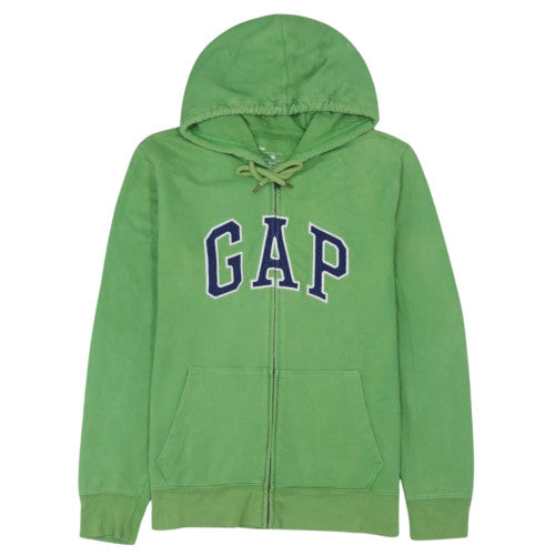 GAP Women Green Full Zip Hoodie Medium 100% Cotton Casual