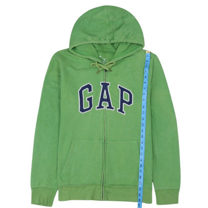 GAP Women Green Full Zip Hoodie Medium 100% Cotton Casual