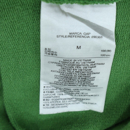GAP Women Green Full Zip Hoodie Medium 100% Cotton Casual