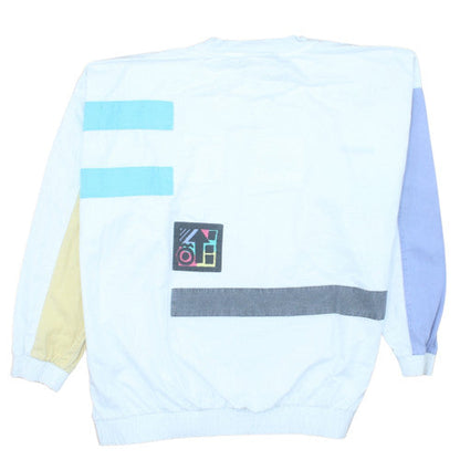Adidas Women’s White Multicolour Graphic Sweatshirt Size L 40/42 Vintage Style