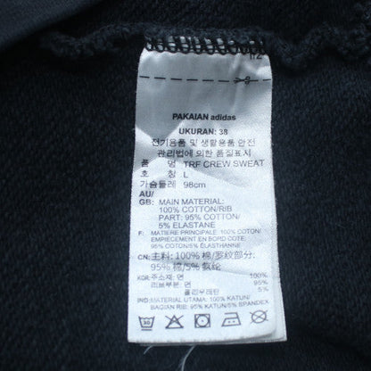 Adidas Womens Black Crew Neck Pullover Sweatshirt Size 12 Cotton