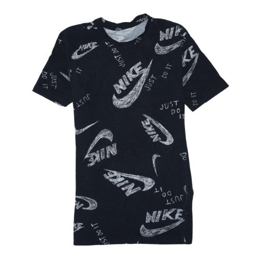 Nike Men's Black XS Graphic Print Crew Neck Cotton T-Shirt