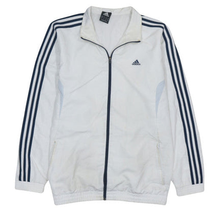 Adidas Men's White Track Jacket Size 44 Regular Fit Full Zip
