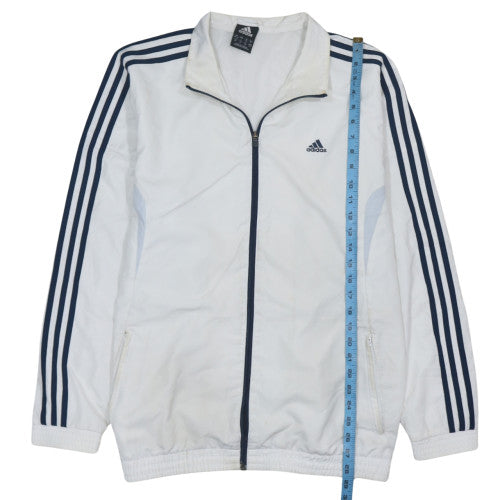 Adidas Men's White Track Jacket Size 44 Regular Fit Full Zip