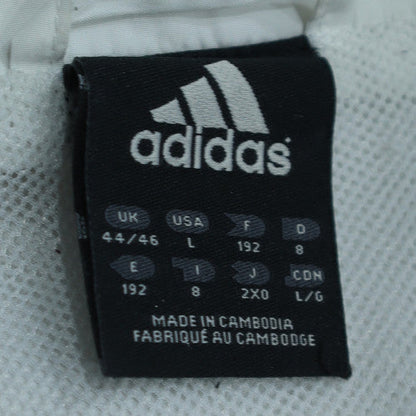 Adidas Men's White Track Jacket Size 44 Regular Fit Full Zip