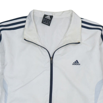 Adidas Men's White Track Jacket Size 44 Regular Fit Full Zip