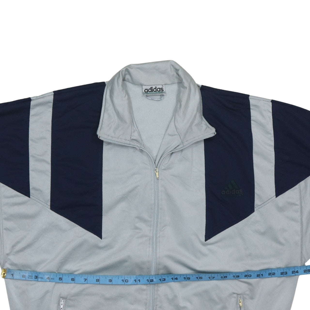 Adidas Men's Grey Track Jacket L Colourblock Retro Sports Zip Top